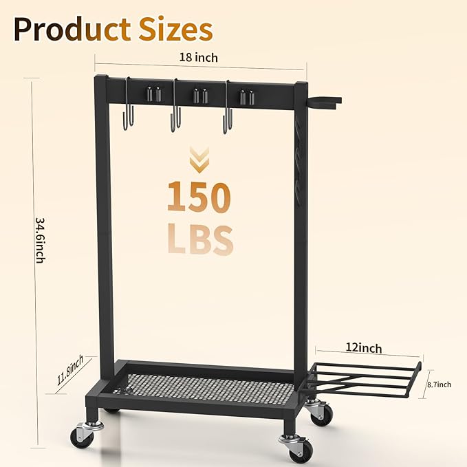 Broom Holder with Cleaning Supplies Organizer Load 160 LBS Cleaning Cart with - Image 2