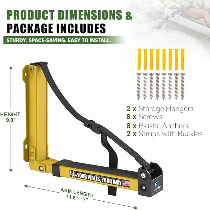 Kayak Storage Hooks Wall Mount Rack, Heavy Duty Garage Storage Hangers - Image 5