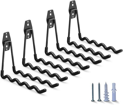 Heavy Duty Garage Hooks 4 Pack, 7.7 inch Wave Long Hanger, Wall Mounted Storage by HUPBIPY