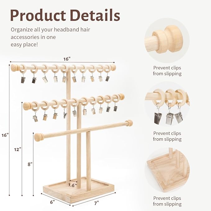 POVETIRE Headband Holder Stand Storage - Image 3