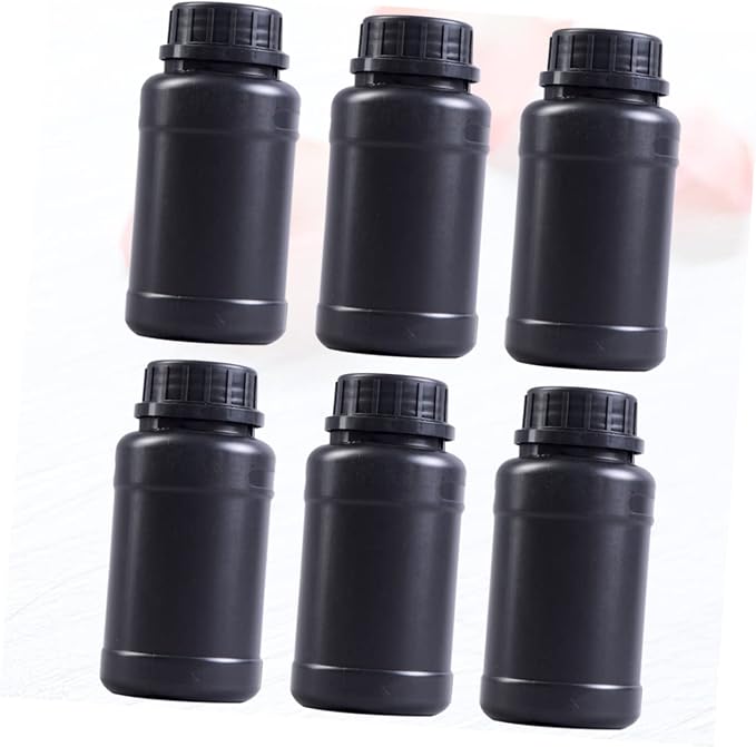 GLEAVI 6pcs Black Plastic Storage Bottles - Image 9
