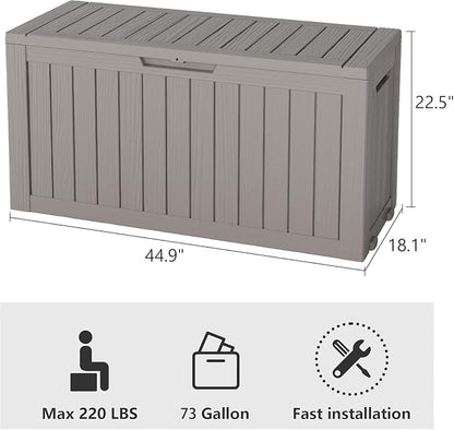 Outdoor Storage Box, Resin Deck Boxes Indoor and outdoor, Waterproof Storage - Image 3