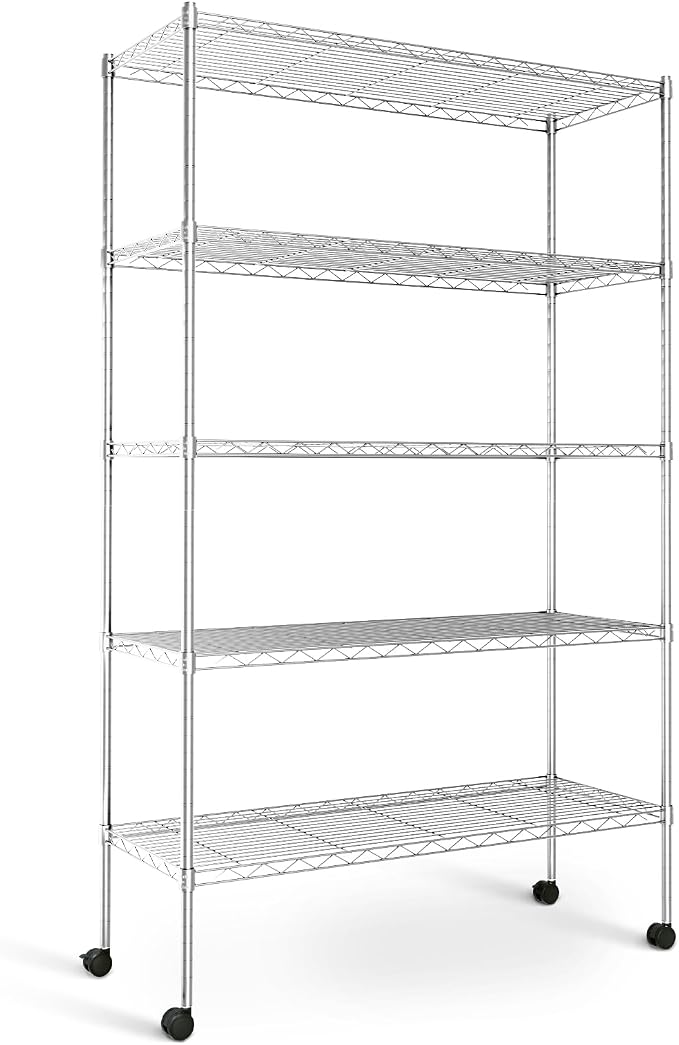 Simple Deluxe Heavy Duty 5-Tier Storage Shelving Unit, 35.83" W x 13.98" D x by SimpleDeluxe