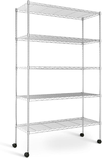 Simple Deluxe Heavy Duty 5-Tier Storage Shelving Unit, 35.83" W x 13.98" D x by SimpleDeluxe