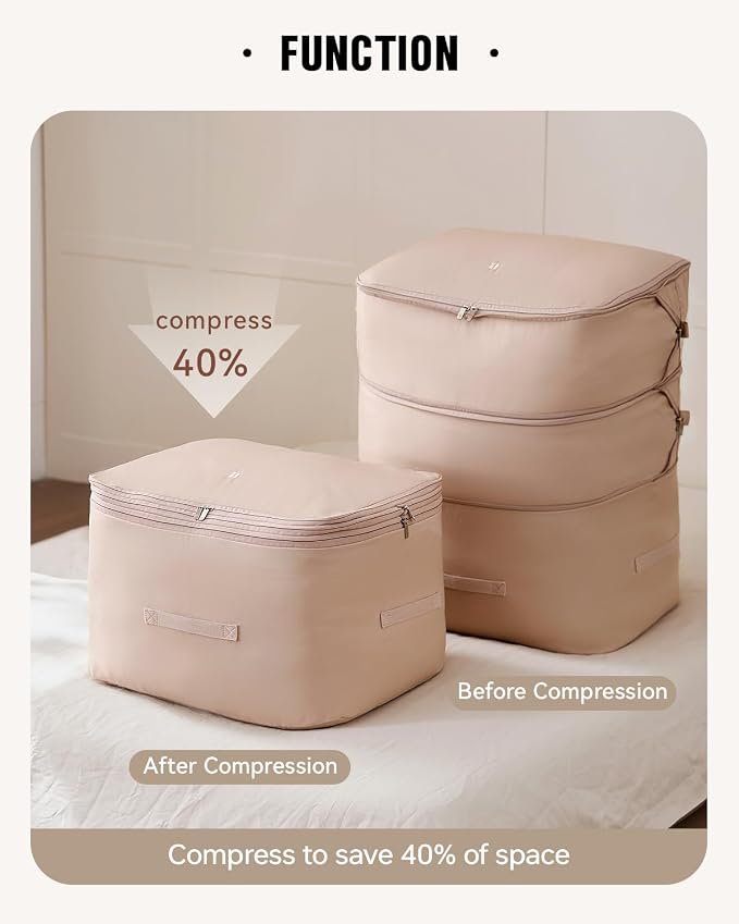 Eachy 3-Pack Comforter Storage Bag Blanket Storage Bags, 136L Compression - Image 3