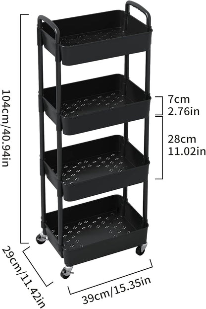 Sywhitta 4-Tier Plastic Rolling Utility Cart - Image 2