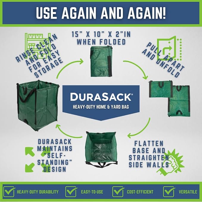 DURASACK Heavy Duty Home and Yard Waste Bag 48-Gallon Woven Polypropylene - Image 7