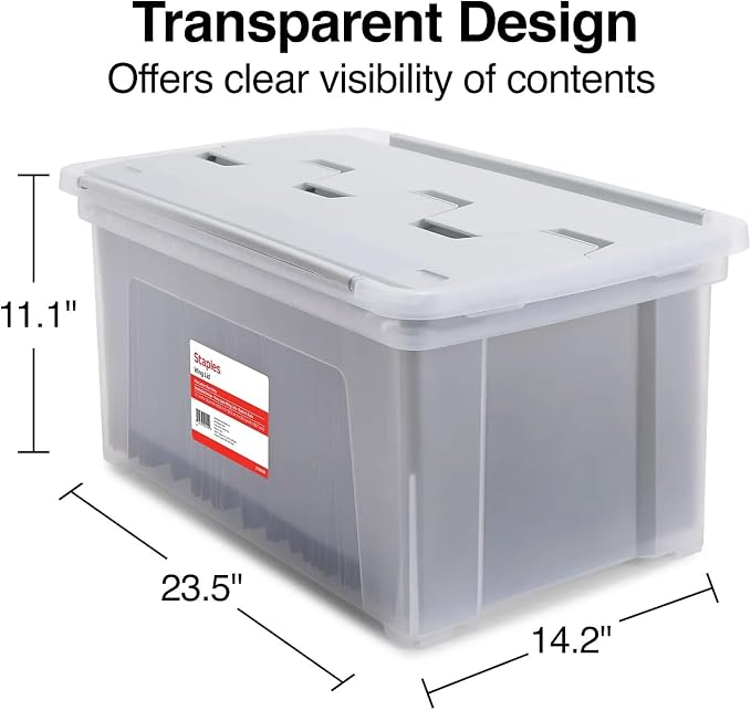 STAPLES Wing Lid File Totes, Letter Size - Image 5