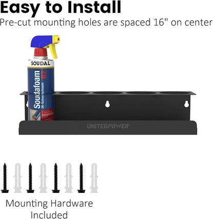 UNITEDPOWER 5 Aerosol Spray Can Holder, Paint Bottle Storage Rack, Steel Wall - Image 5