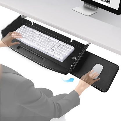 Solid Steel Under Desk Keyboard Tray Slide Out by CiaoStilista