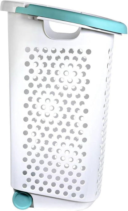 Heavy-Duty Plastic Wheeled Rolling Laundry Basket - Image 4