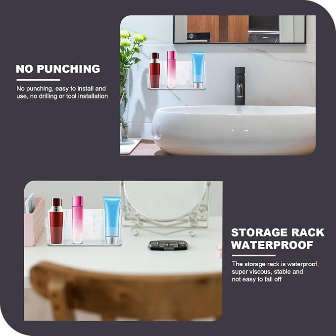 Wall-mounted Toiletry Case Transparent Multi-grid Cosmetic Storage Box - Image 6