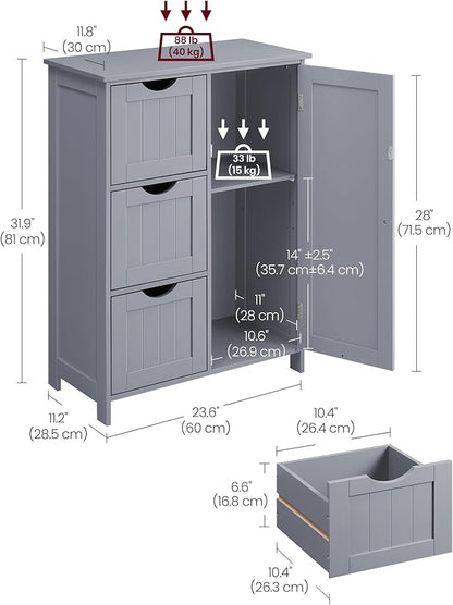 VASAGLE Floor Storage Cabinet, Freestanding Storage Unit - Image 6