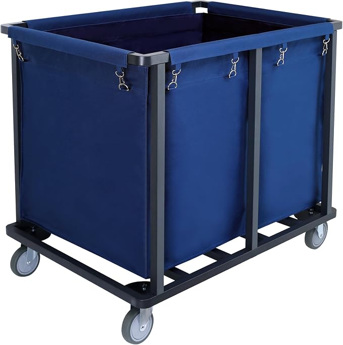 Commercial Laundry Cart with Wheels, 400L Blue | 600 lbs Industrial Laundry Cart by SUPIEZENT