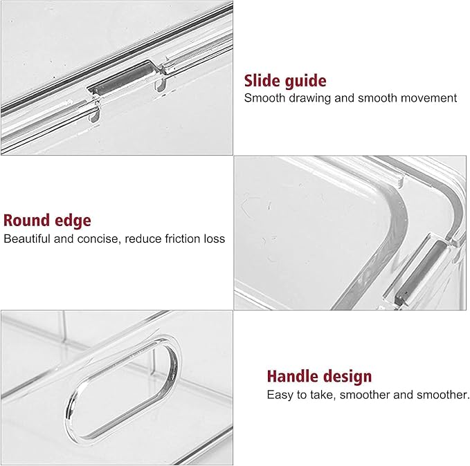 Abiudeng Refrigerator Organizer Bins, Refrigerator Storage Bins Drawers - Image 3