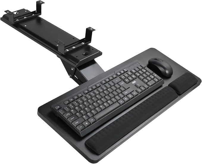 Keyboard Tray Under Desk, 25x9.84'' Large Slide Out Swivel Tilt Computer by Cartmay+Home+%26+Office+Product