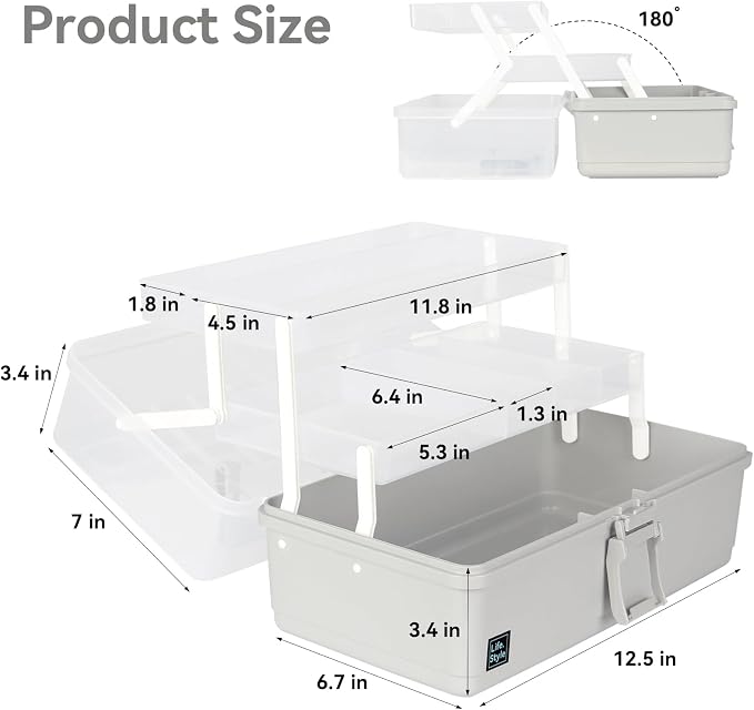 WEWLINE 3-Layers Plastic Portable Storage Box, Household Plastic Craft Supply - Image 3
