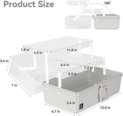 WEWLINE 3-Layers Plastic Portable Storage Box, Household Plastic Craft Supply - Image 3