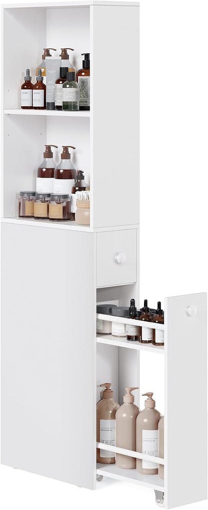 VASAGLE Slim Bathroom Storage Cabinet, Narrow Freestanding Cabinet by Unknown