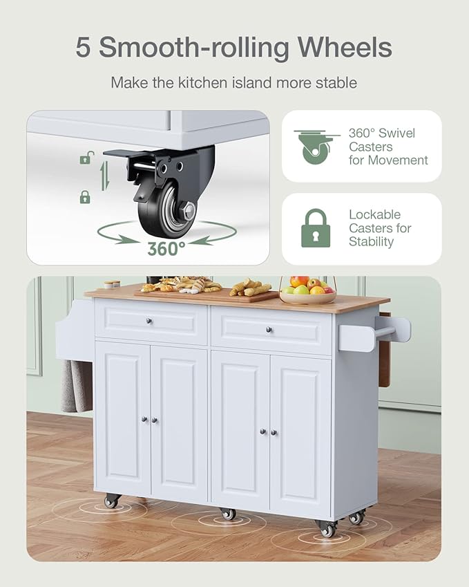 Kitchen Island on Wheels Kitchen Cart - Image 6