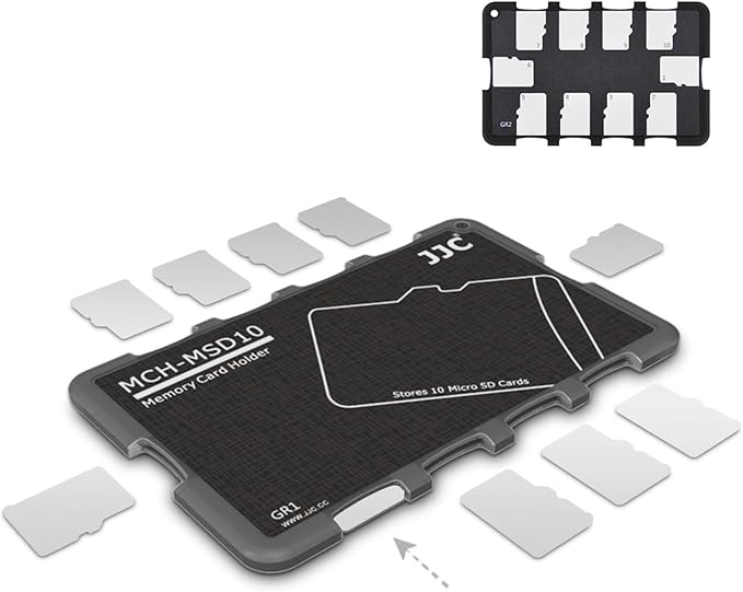 10 Slots Micro SD Card Holder Case Storage Organizer, Ultra Slim Credit Card by JJC