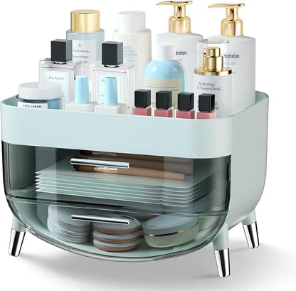Jywantful Vanity Makeup Organizer, Mint Blue Skincare Storage by Jywantful