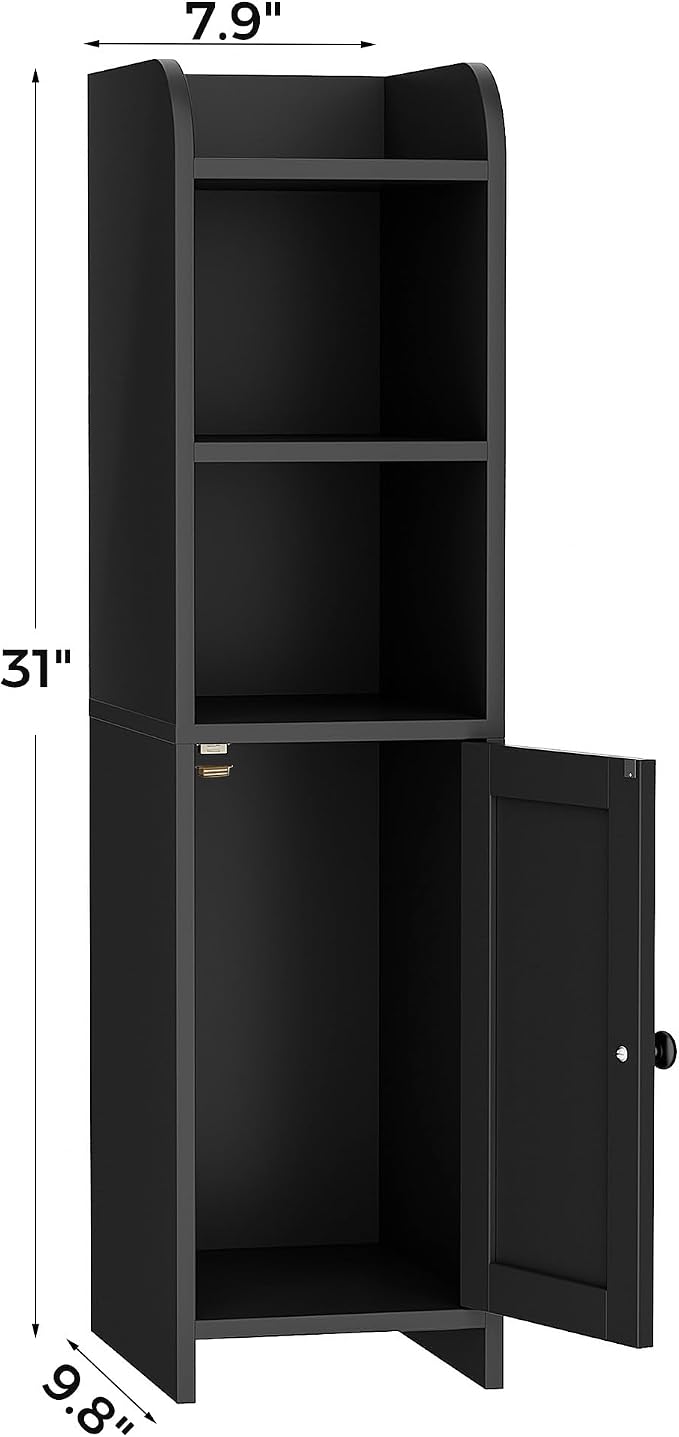 Homhedy Small Bathroom Storage Cabinet, Narrow Toilet Paper Cabinet | Corner - Image 2