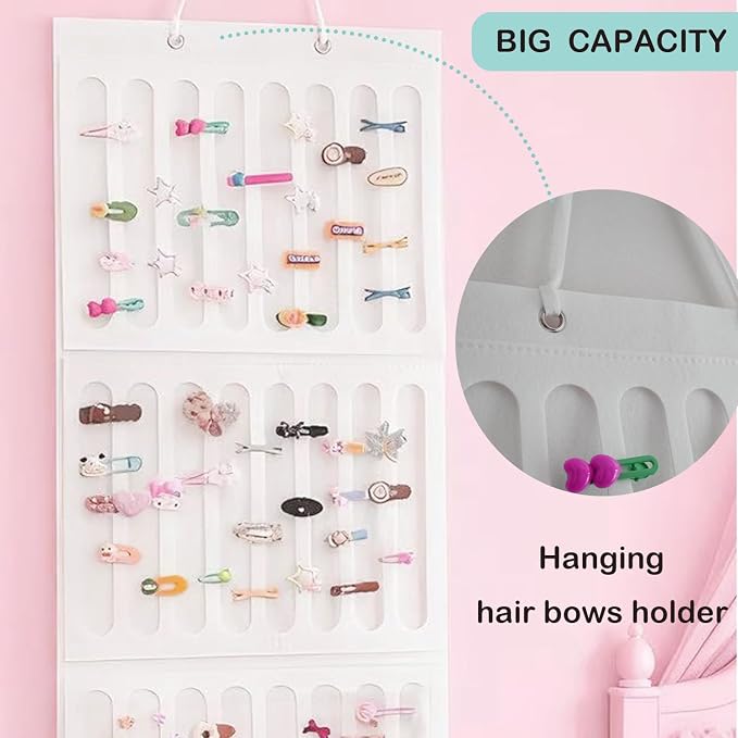 Hair Bows Holder & Organizer for Girls, Wall Hanging Baby Hair Accessory - Image 4