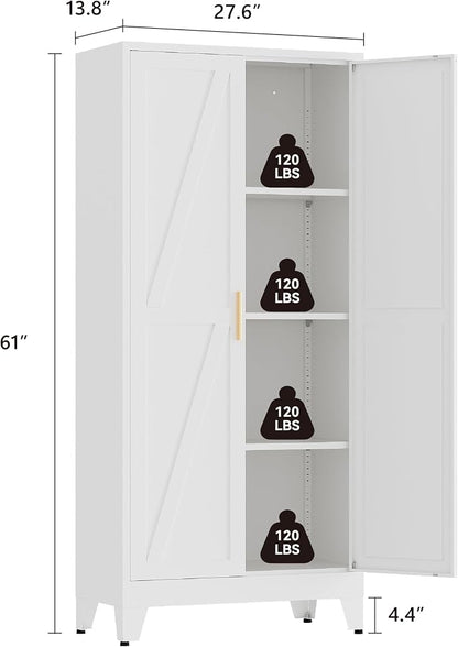 61"H Kitchen Pantry Storage Cabinet, Farmhouse Pantry Cabinet, Tree Doors - Image 3