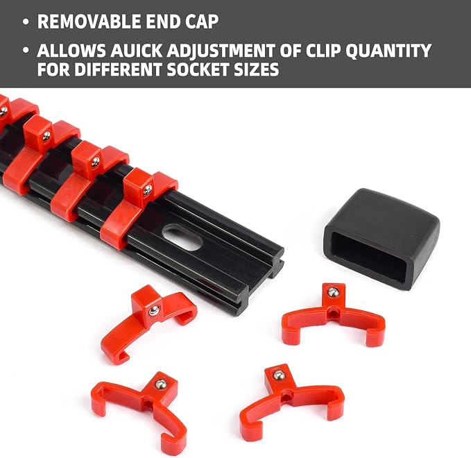 Socket Organizer Drive ABS Tools-Socket Holder, 3/8-Inch x 15 Clips, 1/2-Inch x - Image 4