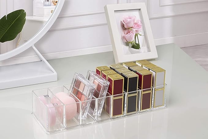 2 Pack Detachable Makeup Organizer, 8 Compartments Acrylic Cosmetic Storage - Image 5