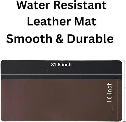 Premium Genuine Leather Desk Mat 31.5" x 15.8" Thick Office Desk Pad - Image 5