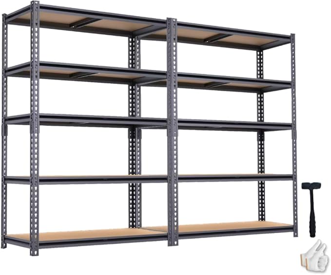 Garage Storage Shelves 2PCS, 2400 LBS Heavy Duty Shelving, Metal Garage Shelves by Unknown