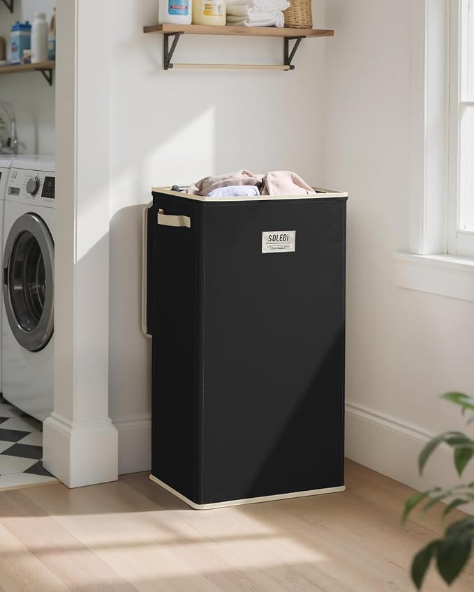 SOLEDI Laundry Hamper with Lid 100L Large & Tall Collapsible Laundry Basket - Image 2