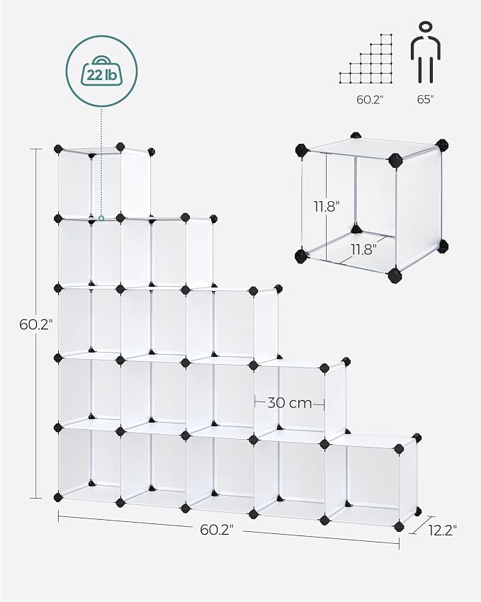 SONGMICS Cube Storage Organizer, Book Shelf, Closet Organizers and Storage - Image 3
