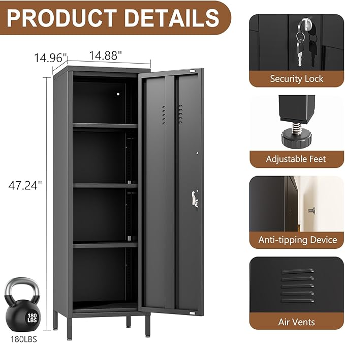pozdeg 47.24" Metal Storage Locker - Image 3