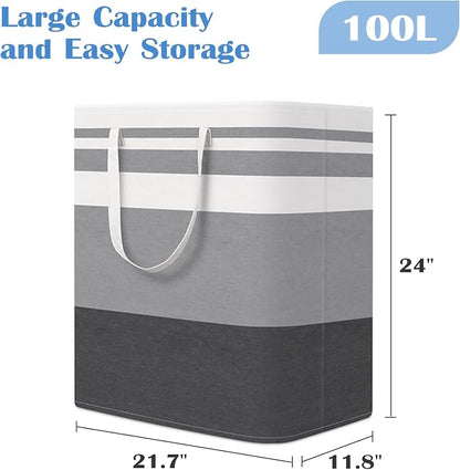 BlissTotes 3-Pack Laundry Basket, Freestanding＆Waterproof Laundry Hamper - Image 2