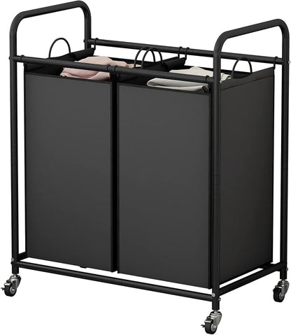 SUOERNUO Laundry Hamper Basket 2 Bag Laundry Sorter Cart by SUOERNUO