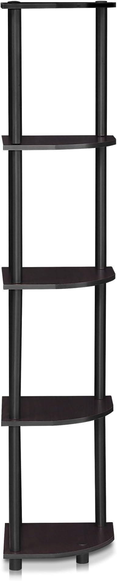 Furinno TURN-N-TUBE Corner Shelf, 5-Tier Corner Bookshelf, Open Storage Shelves - Image 8