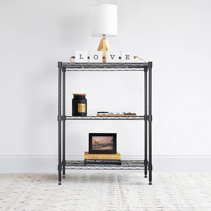 BestOffice | 3-Tier Wire Shelf | 23" x 13.2" x 30.2" | Black | Storage Shelves - Image 2