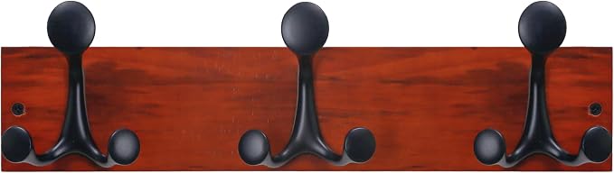 SKOLOO 17-Inch Cherry Wood Coat Rack Wall Mount by SKOLOO