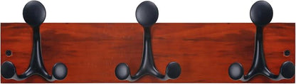 SKOLOO 17-Inch Cherry Wood Coat Rack Wall Mount by SKOLOO