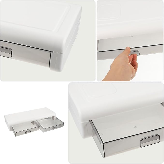 Monitor Riser Stand with Transparent Black Drawer Sturdy Computer Holder Desk - Image 4