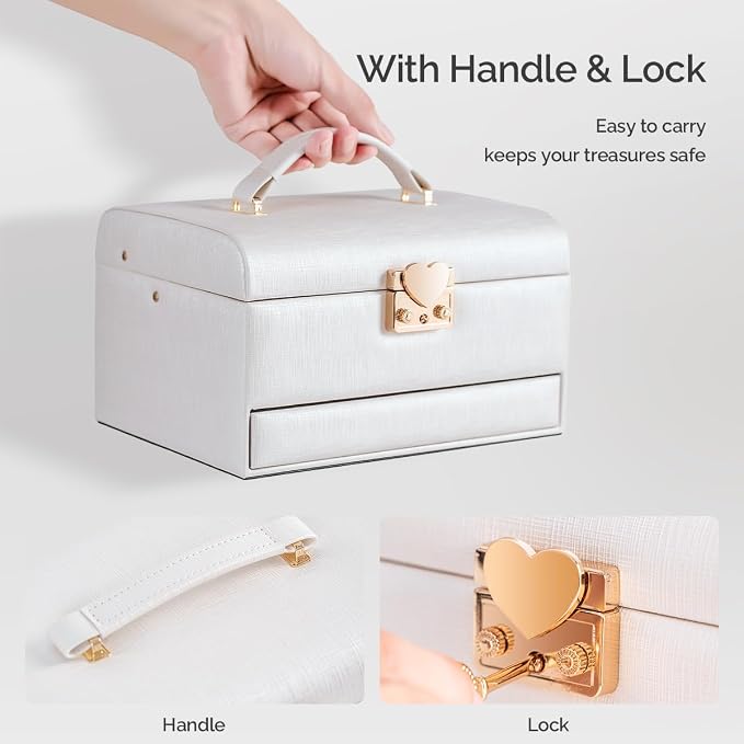 CASEGRACE Jewelry Box, 3 Layers Leather Jewelry Storage Box - Image 4