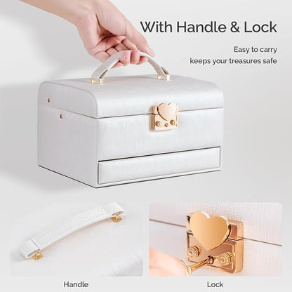 CASEGRACE Jewelry Box, 3 Layers Leather Jewelry Storage Box - Image 4