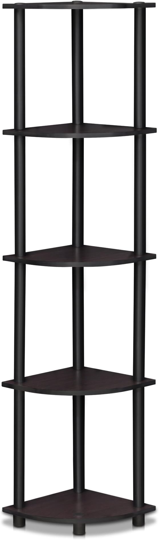 Furinno TURN-N-TUBE Corner Shelf, 5-Tier Corner Bookshelf, Open Storage Shelves - Image 7