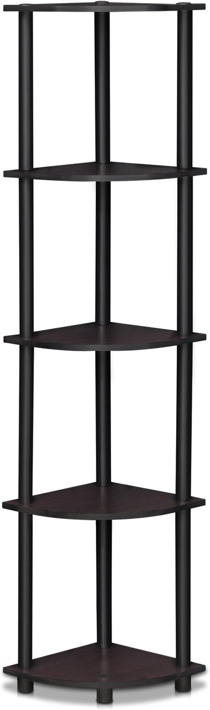 Furinno TURN-N-TUBE Corner Shelf, 5-Tier Corner Bookshelf, Open Storage Shelves - Image 7