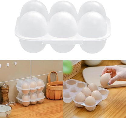 6 Grid Eggs Holder Container, Portable Tray Egg Grid Storage Container - Image 7