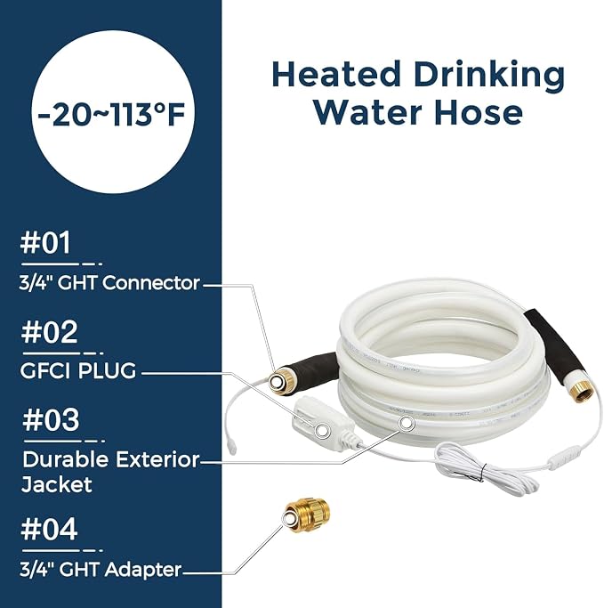 Giraffe Tools 15FT Heated Water Hose - Image 3