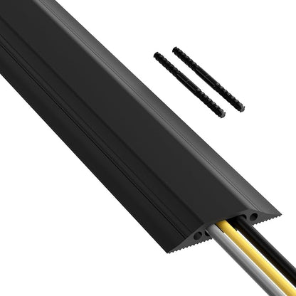D-Line 6ft Floor Cord Cover, Made in USA Linkable Cable Protector, Hide by D-LineUSAinc